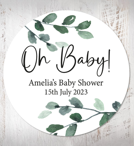 Personalised Baby Shower Stickers - Style 03