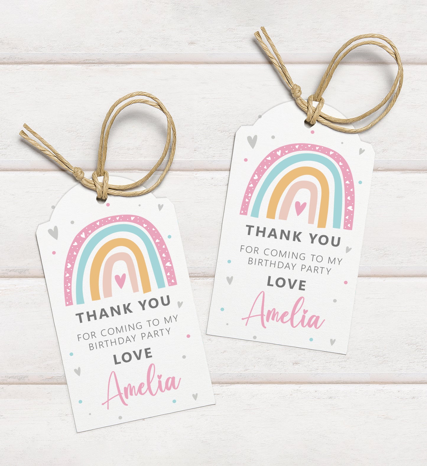 Personalised Rainbow Favour Tags