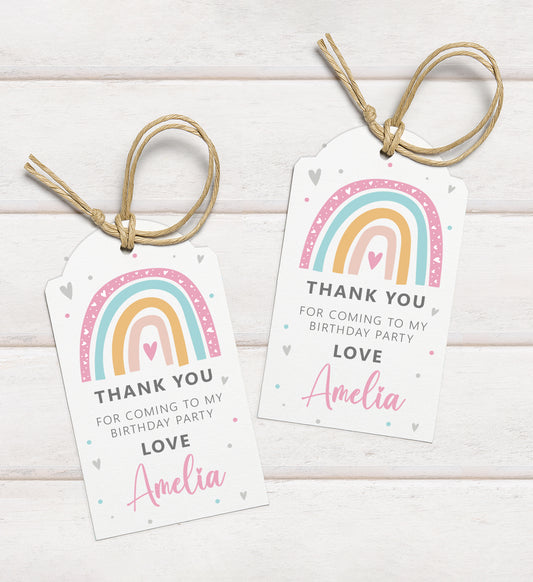 Personalised Rainbow Favour Tags